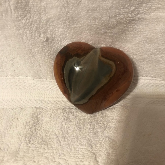 Source Unknown Other - Polychrome jasper carved heart stone